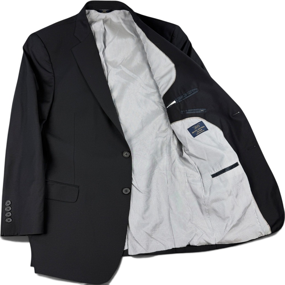 Brooks Brothers Explorer Blazer Sz 42S Black Fitzgerald Fit 100% Wool Sport Coat